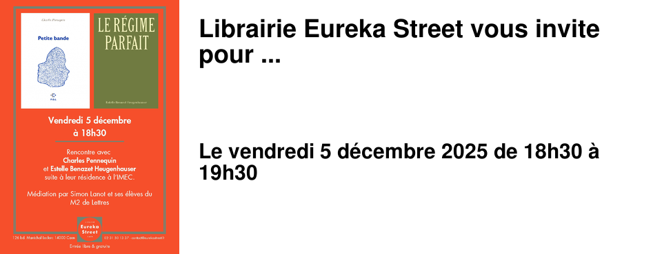 Librairie+Eureka+Street+vous+invite+pour+...